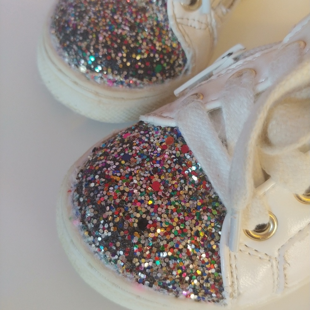 SOLD! Girl's glitter toe sneakers